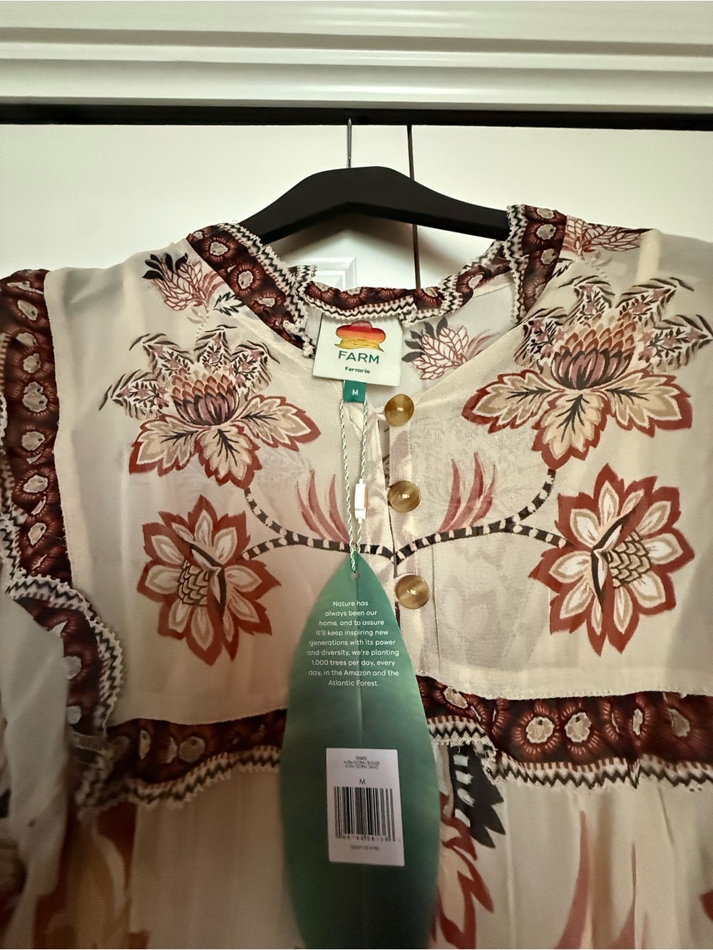 FARM RIO Sand Aura Floral Blouse - Picture 3 of 4